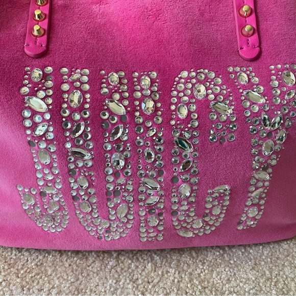Juicy Couture Hot Pink Velour Tote - Picture 2 of 16
